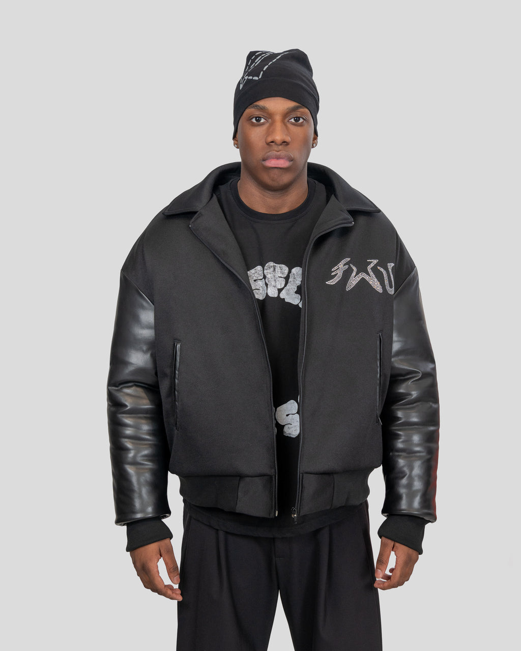 FWU RHINESTONE PUFF JACKET