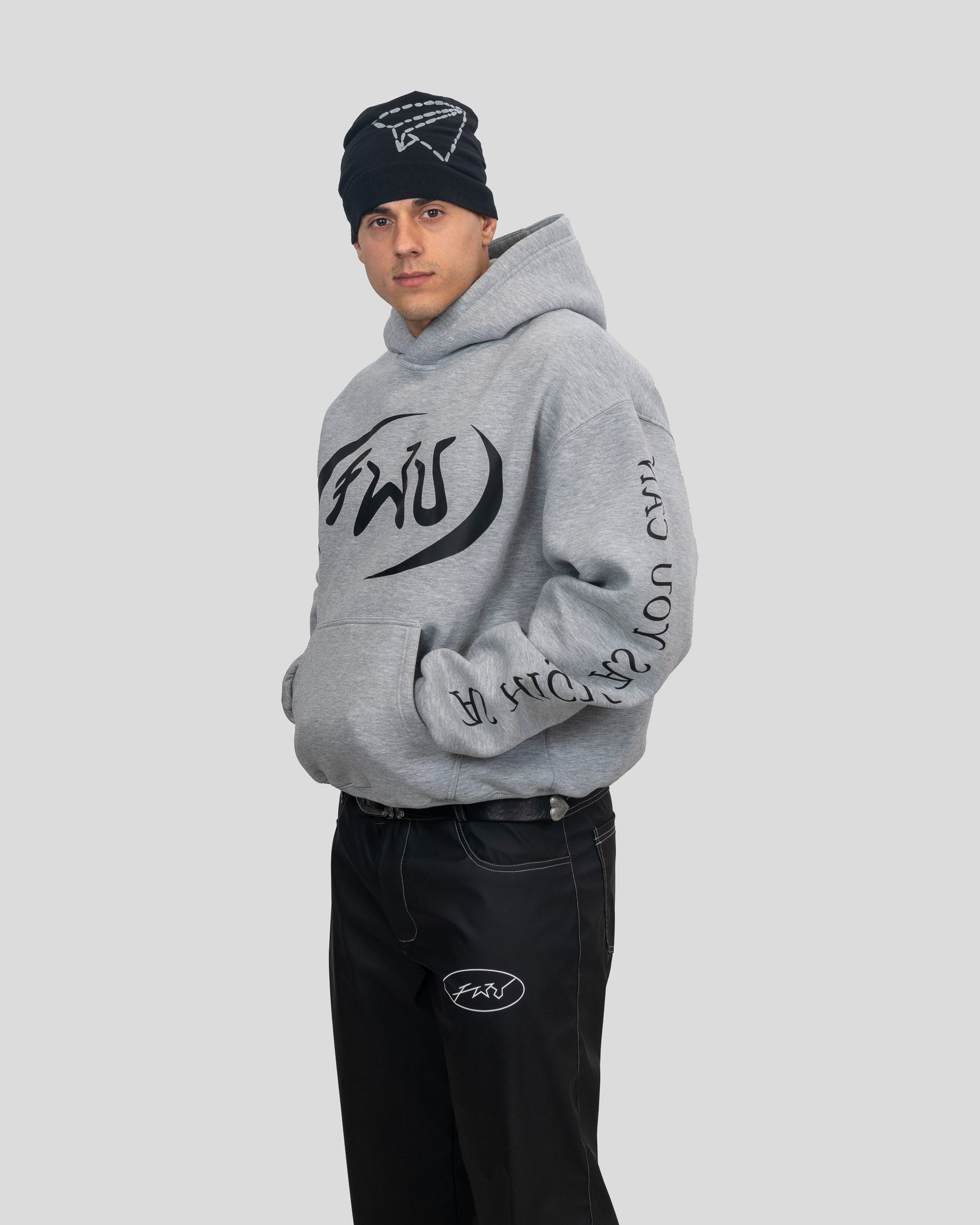 GREY FWU HOODIE