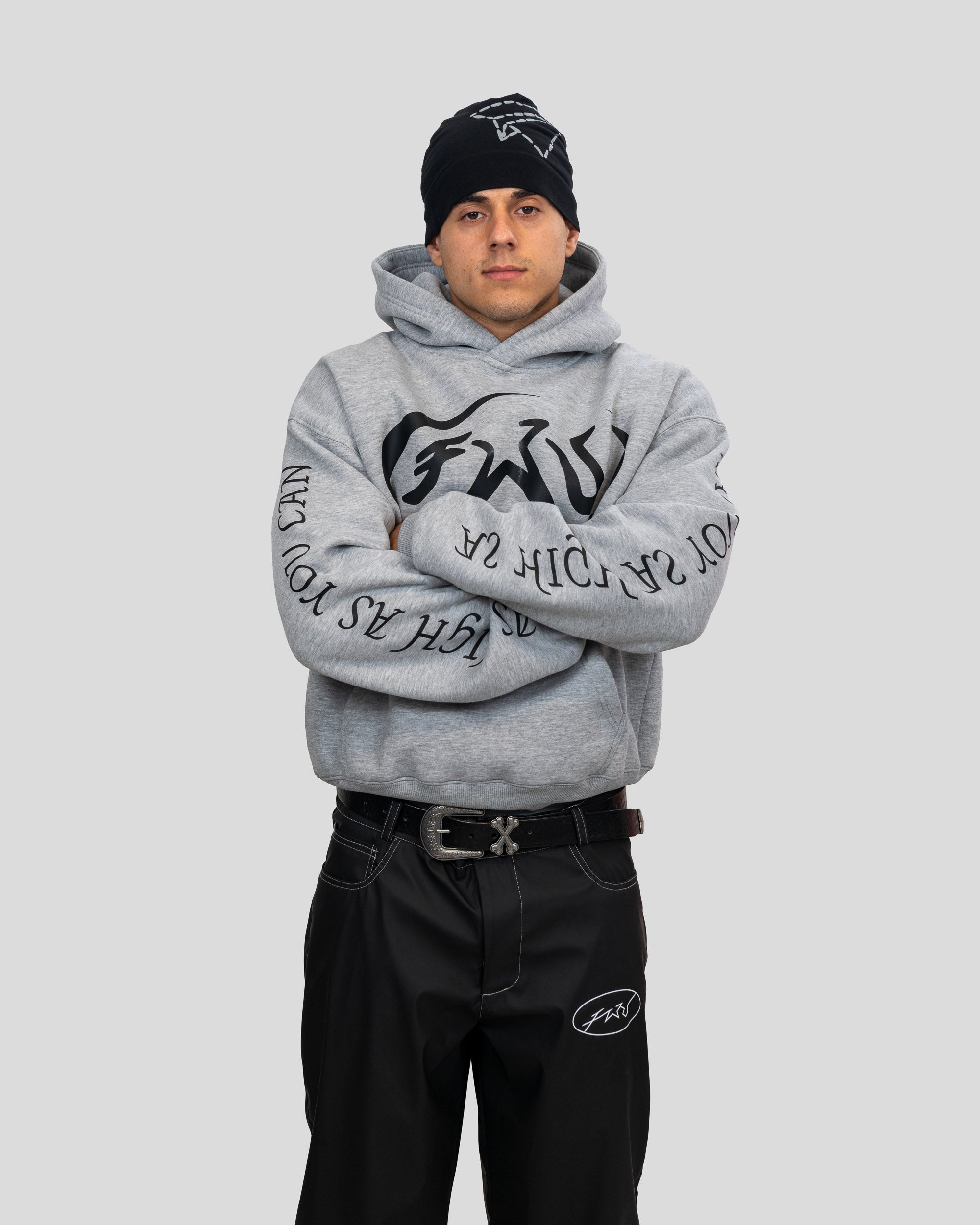 GREY FWU HOODIE