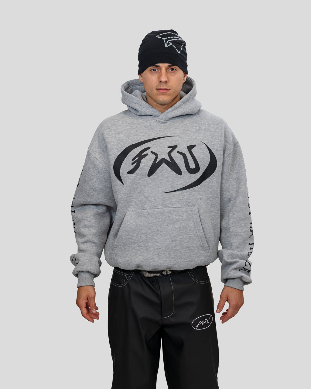 GREY FWU HOODIE