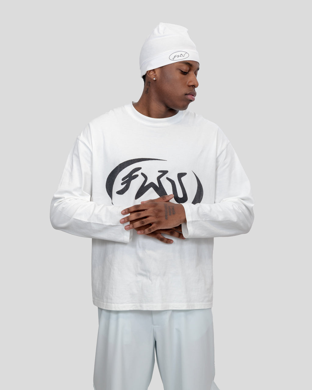 WHITE FADED FWU LONGSLEEVE