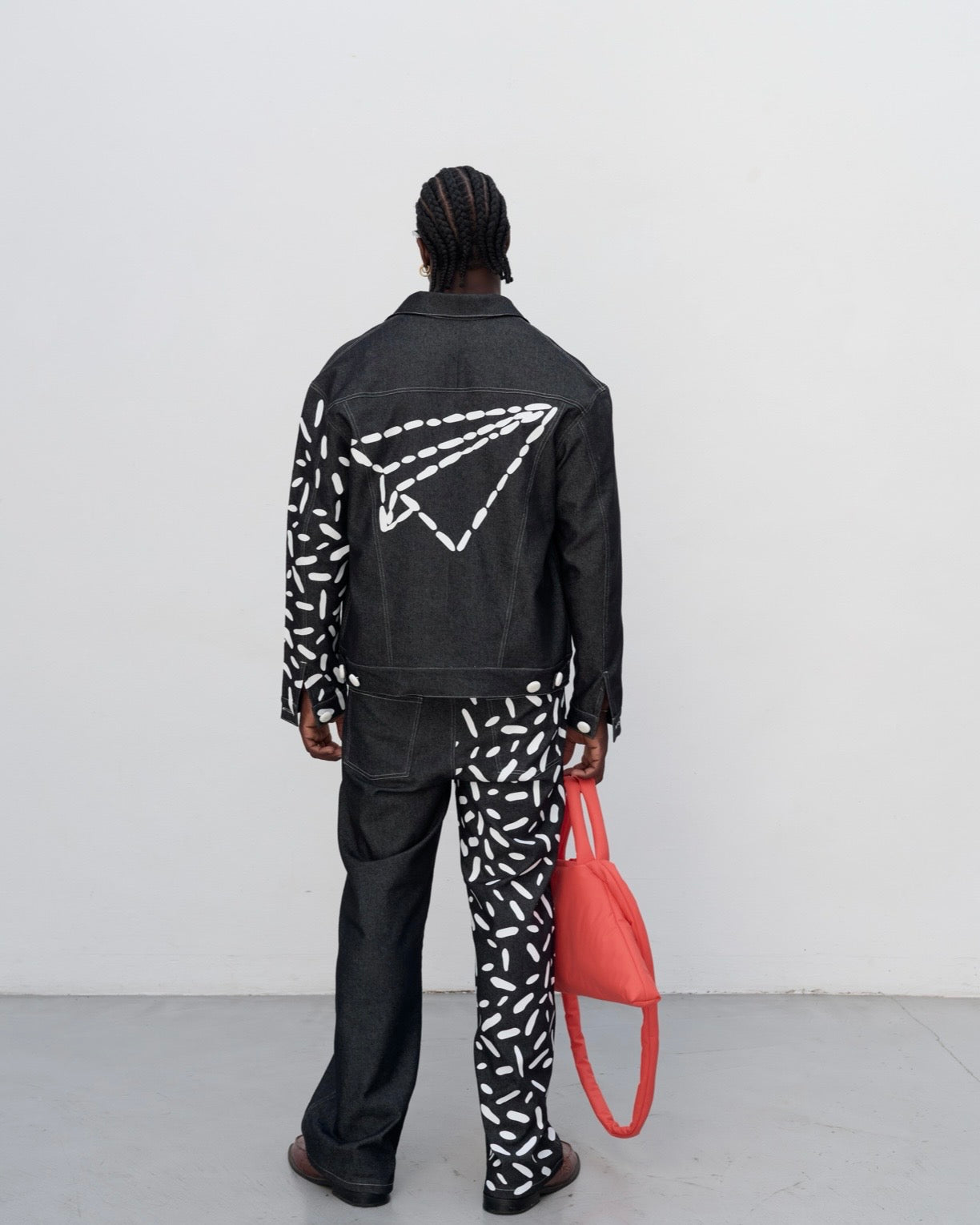 WHITE STRIPS DENIM JACKET