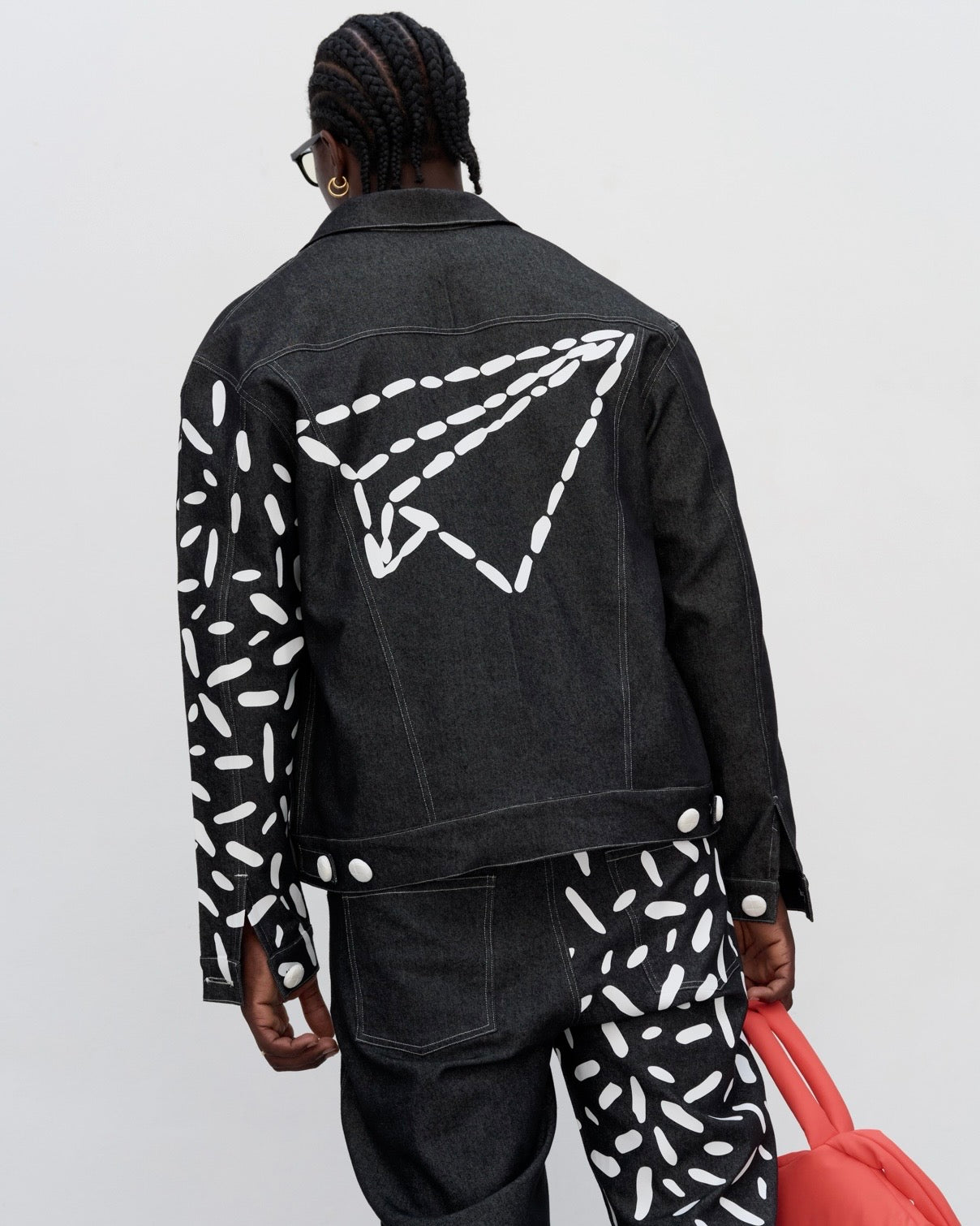 WHITE STRIPS DENIM JACKET